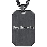 FaithHeart schwarz Dog Tag mit Gravur personalisierter Dog Tag Anhänger