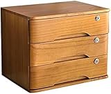 Abschließbarer Schreibtisch-Schubladenschrank aus Holz – 4 Schubladen, A4-Ordner für...