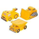 FRCOLOR 3 Stück Teiliges Kinderfahrzeug Set mit Kipplaster Kran und Planierraupe Robustes...