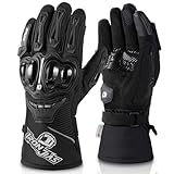 IRON JIA'S Winter Motorradhandschuhe Herren CEZertifizierung Wasserdichter und Warmer 3M Baumwolle...