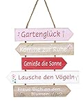 Hängeschild aus Holz (MDF) Gartenglück - Wegweiser durch Ihr Gartenglück