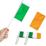 Anley Irish National 5x8 Zoll Handheld Mini Flagge mit 12' weißem Solid Pole - Irland Stick Flagge,...