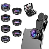 Handy Objektiv Satz 7 in1 - Fisheye 210°, Weitwinkel 120°, Makro (25x), Sternfilter,...