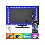 LED-Lichtstreifen für TV, USB-TV-Hintergrundbeleuchtungs-Kit mit Fernbedienung, App-Steuerung,...
