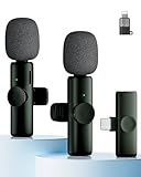 Kabelloses Lavalier Mikrofon 2er Set, Mini Mikrofon für Phone, Pad & Android Handy, Mikrofon Handy...