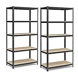 SONGMICS Schwerlastregal, 2er Set, Kellerregal, Lagerregal, 50 x 100 x 200 cm, Regal mit...