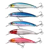 iUeeQkoo 5 Stück Hecht Köder,Kunstköder Wobbler Set,Angelzubehör,Fisch Köder Swimbait...