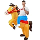 Goenb Aufblasbares Pferdekostüm, Aufblasbares Cowboy-Reitpferd-Kostüm Lustiges Aufblasbares...