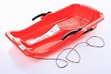 Bob Schlitten Rodel Schneegleiter Bremsen inkl. Zugseil, Rot, Modern, 800 mm x 420 mm x 150 mm,...