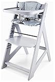 Moby-System Woody Baby Hochstuhl aus Holz - Mitwachsender Kinderhochstuhl mit 3-Punkt-Gurt, Essbrett...