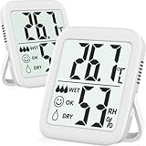 Antonki 2 Stück Thermometer Hygrometer Innen Raumthermometer, Digital Temperatur und...