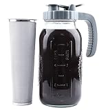 Kaltgebrüh-Kaffeemaschine mit Teesieb, breiter Öffnung, Deckel und Griff, luftdicht,...