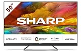 SHARP 50EQ3EA Android TV 126 cm (50 Zoll) 4K Ultra HD Android TV (Smart TV ohne Rahmen, Dolby Atmos,...