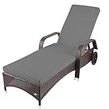 RS Trade Sonnenliege Toscana Braun/Grau - Outdoor Liege mit beständigem Poly-Rattan-Geflecht -...