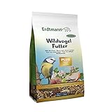 Erdtmanns Wildvogelfutter Plus 4 x 800 g Standbeutel | Geeignet für alle Jahreszeiten | Saubere...