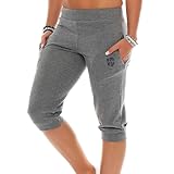 Gennadi Hoppe 3/4 Damen Sporthose Baumwolle - Dreiviertel Hose Capri Shorts Frauen halblang -...