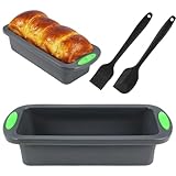 Silikon Brotbackform, Antihaft Brotbackformen BPA-frei 28x10x6.5cm mit 1 Bürste+1 Spachtel...