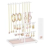 SONGMICS Schmuckständer, Schmuckhalter, Metallrahmen, Schmucktablett Samt, Schmuckaufbewahrung für...