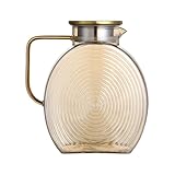 yupeuooe Glaskrug, Saftkrug aus , 2,5 l, mit Edelstahldeckel, Heißwasserkessel für Zuhause,...