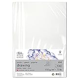 Winsor & Newton 6690001 Bogen Zeichenpapier - 100 Blatt A4, 150g/m², feine Körnung, natürliches...