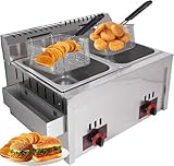 Kommerzielle Dual-Gas-Fritteuse, große Kapazität, Edelstahl, abnehmbare Körbe, verstellbare...