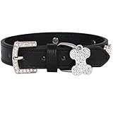 Katze Halsband Pet Bone Strass Hundehalsband Buckle Pet Leine Katzenhalsband Erziehungshalsband Hund...