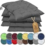 NatureMark 8er Set Stuhlkissen mit Bändern 40x40 cm – Gefüllte Sitzkissen, Outdoor & Indoor –...