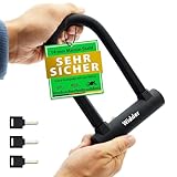 WIDDER kleines Bügelschloss Fahrrad [Hochsicherheitsschloss nur 800g] – 14mm Massiv Stahl Bügel...