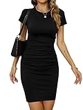 Missufe Enges Sommerkleid T Shirt Kleider Damen Freizeitkleid Bodycon Kurzarm Figurbetontes...