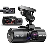 VANTRUE N4 3 Lens 4K Dashcam Auto 2.5K+ 2.5K+ 1080P vorne hinten innen, HDR/ 30FPS Kamera, 3 Channel...