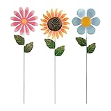 Dzmuero Gartenstecker, 3 Stück Gartendeko Rost, Gartenstecker Rost, Rostige Ornamente für...