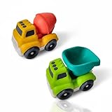 alldoro 68732 nachhaltiger Spielzeug Betonmischer & Kipplaster, 18 x 11 x 13 cm, ab 12 Monaten, mit...