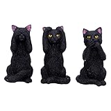 Nemesis Now U4802P9 Three Wise Katze, 8,5 cm, Schwarz