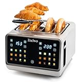 ZACHVO Toaster 4 Scheiben mit Touchscreen & Countdown – Edelstahl Langschlitztoaster mit 2...