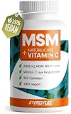 MSM 2000mg pro Tag + natürliches Vitamin C - 365 Tabletten mit Methylsulfonylmethan - kompakteres...