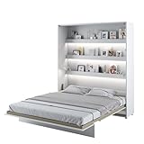 MEBLINI Schrankbett Bed Concept - Wandbett mit Lattenrost - Klappbett mit Schrank - Wandklappbett -...