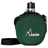 Laken Unisex – Erwachsene 121FV Clasica Aluminiumflasche 1 Liter mit Neoprenüberzug rot, grün, 1...