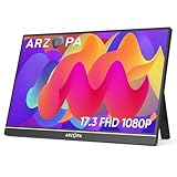 ARZOPA 17.3 Zoll Großer Portabler Monitor, 1920×1080 FHD HDR IPS Monitor mit Standfuß für...