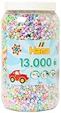Hama Perlen 211-50 Bügelperlen-Dose mit ca. 13.000 Midi Bastelperlen mit Durchmesser 5 mm im...