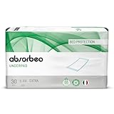 Absorbeo EXTRA Bettschutzunterlagen 30 Stück, Super Dry Effekt, Komplettschutz, Hypoallergen,...