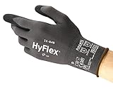 Ansell HyFlex 11-840 Professionelle Arbeitshandschuhe, Rutschfeste Nitril-Beschichtung,...