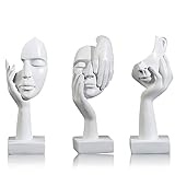 Marimor Statuen Set 3 Stück Moderne Figuren Deko Skulpturen für Wohnzimmer, Eingangsbereich,...
