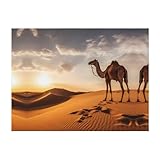 POEZJZW Flanelldecke mit einsamem Kamelmuster, 101,6 x 76,2 cm, Decke für superweiches Plüsch,...