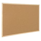 Raylu Paper® - Natürliche Korkplatte mit Rahmen aus Kiefernholz, Pinnwand mit Markierungen und...