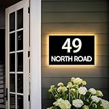 Personalisiertes LED-beleuchtetes Hausschild, Individuelle Nummern-/Text-Adressplakette,...