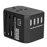 Reiseadapter Reisestecker Weltweit 224+ Ländern 5.6A Fast Charge Universal Travel Adapter mit 4 USB...