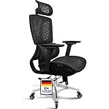 MELOKEA Bürostuhl Ergonomisch, 4D-Armlehnen, Verstellbare Sitztiefe, 4-stufige Neigung,...