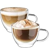 ecooe Doppelwandige Cappuccino Tassen Glaser Latte Macchiato Glaser Borosilikatglas Kaffeetassen...