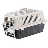 Ferplast Transportbox Katze, Hundetransportbox kleine Hunde und Katzen bis 8 kg, Dach zu öffnen,...