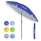 Grandekor Sonnenschirm Ø180cm winddichter Strandschirm Balkon Gartenschirm Marktschirm,...